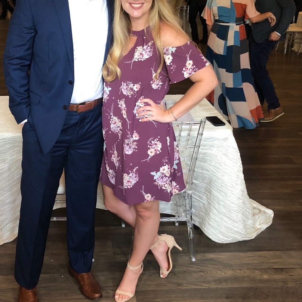 Blue Rain Purple Floral Dress